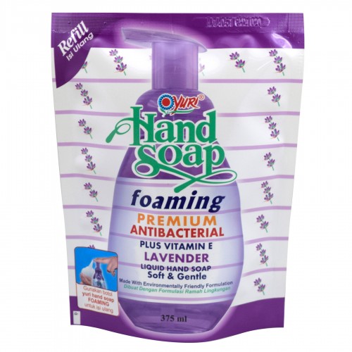 Yuri Hand Soap Foaming PREMIUM Antibacterial Sabun Cuci Tangan Refill 375ml - Lavender