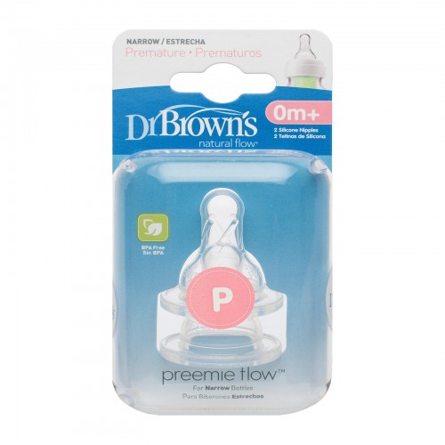 Dr. Brown's Narrow Silicone Nipple 2 Pack - Preemies