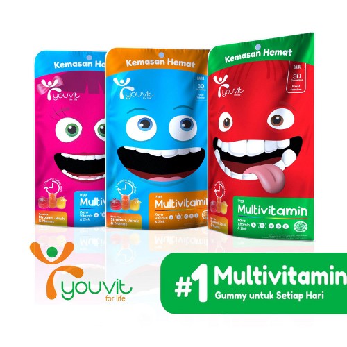 Youvit Gummy Multivitamin Anak 30 Days - Rasa Mix
