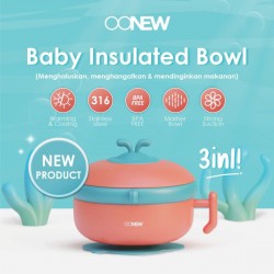 Oonew 3 in 1 Baby Insulated Bowl & Masher...