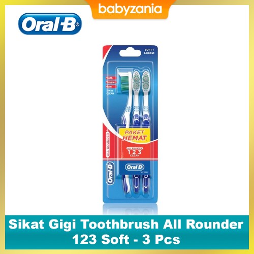 Oral-B Sikat Gigi Toothbrush All Rounder 123 Soft - 3 Pcs