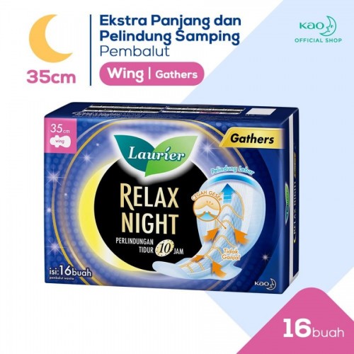 Laurier Relax Night Wing Gathers Pembalut Wanita 35 cm - 16S