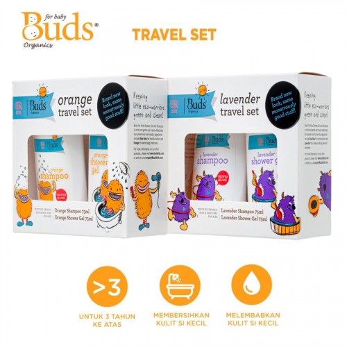 Buds Organics Kids Travel Set - Lavender / Orange