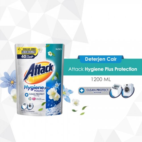 Attack Detergent Cair Hygiene Plus Protection Liquid - 1200 ml