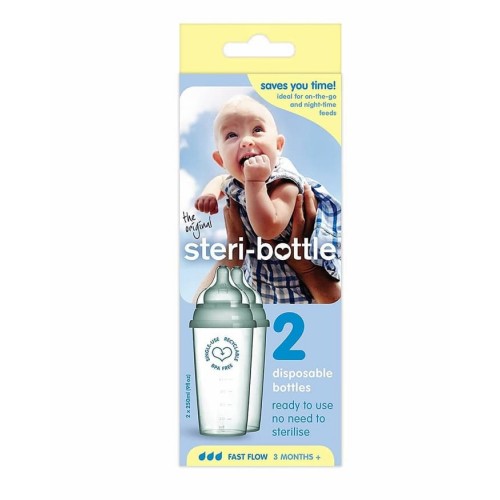 Steri Bottle Disposable Baby Bottles 250ml - 2 Pack