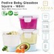 Padiva Baby Glass Box Container Glass Square 3 Pcs - 180ml