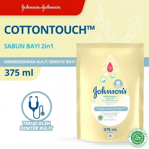 Johnsons Cotton Touch Top To Toe Hair and Body Bath Refill - 375 ml