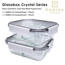 Padiva Glassbox Crystal Container Mix 2 + 3 Sekat...