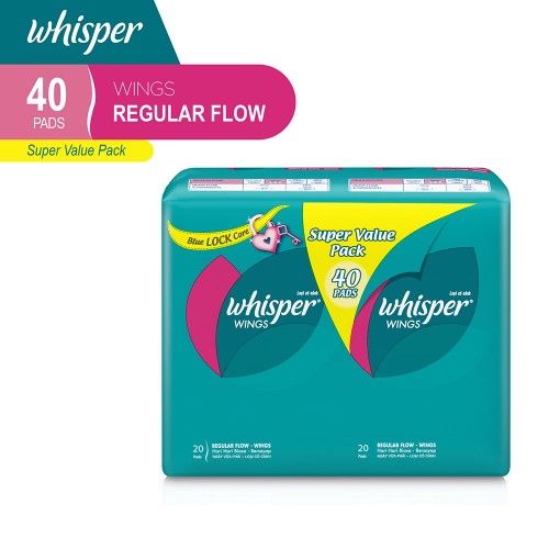 Whisper Pembalut Wanita Reguler Flow Wings - 40s