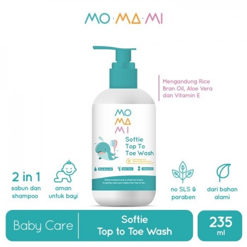 Momami Softie Top To Toe Wash Pump Sabun Bayi - 235 ml