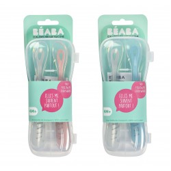 Beaba 1st Age Soft Silicone Spoon 2 Pack with...