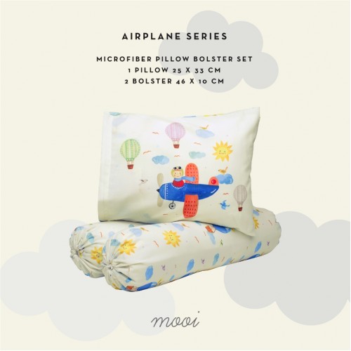 Mooi Pillow Bolster Set - Airplane