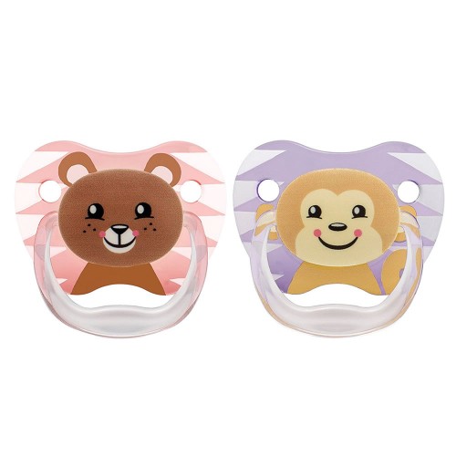 Dr. Brown's Stage 2 Printed Shield Pacifier 2 Pack - Girl Animal