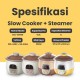 Emily Slow Cooker + Steamer 0.8L Clay Pot - Alat Masak MPASI Bayi