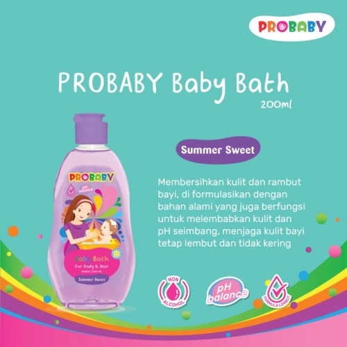Probaby Baby Bath Hair and Body Sabun Shampoo Bayi 200ml - Summer Sweet