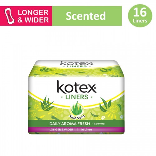 Kotex Fresh Liner Longer & Wider Panty Liner Aloe Vera - 16 s
