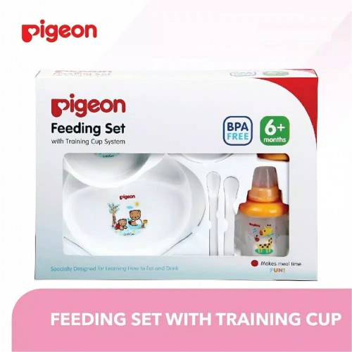 Pigeon BPA Free Feeding Set with Training Cup