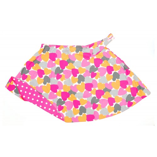 Olive Poncho Baby Nursing Cover 2 Sides - Pink Love & Polkadot