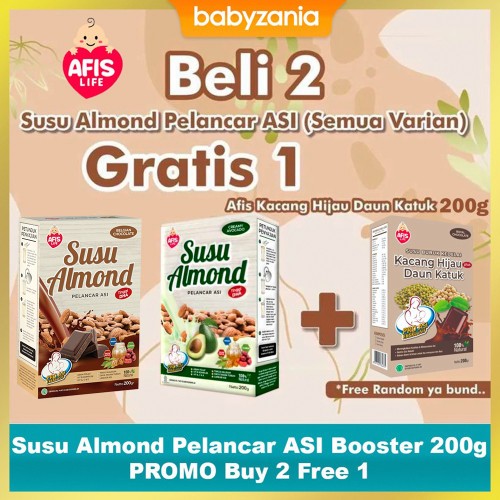 Afis Life Susu Almond Pelancar ASI Booster 200 gram PROMO Buy 2 Free 1