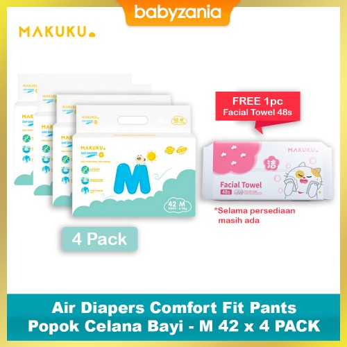 Makuku Air Diapers Comfort Fit Pants Popok Celana Bayi - M 42 x 4 PACK