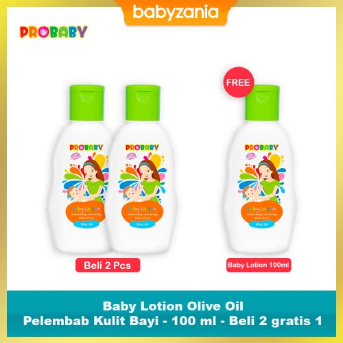 Probaby Baby Lotion Olive Oil Pelembab Kulit Bayi - 100 ml - Beli 2 gratis 1