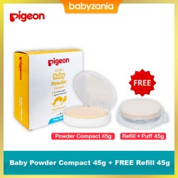 Pigeon Baby Powder Compact 45 gr + FREE Refill...