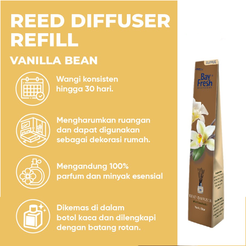 Bayfresh Reed Diffuser Pengharum Ruangan Refill Vanilla Bean