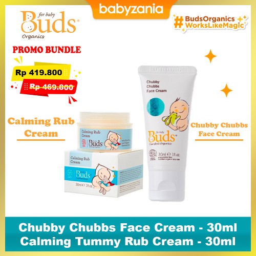 Buds Chubby Chubbs Face Cream - 30ml & Calming Tummy Rub Cream - 30ml