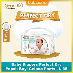 Cottons Baby Diapers Perfect Dry Popok Bayi Celana Pants L 36