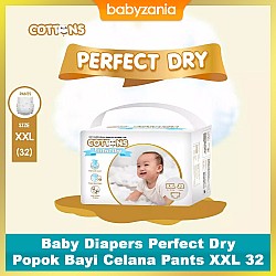 Cottons Baby  Diapers Perfect Dry Popok Bayi Celana Pants XXL 32