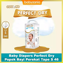 Cottons Baby Diapers Perfect Dry Popok Bayi Perekat Tape S 46