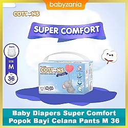 Cottons Baby Diapers Super Comfort Popok Bayi Celana Pants M 36
