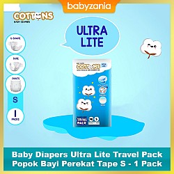 Cottons Baby Diapers Ultra Lite Perekat Tape S - 1 Pack (Sample)