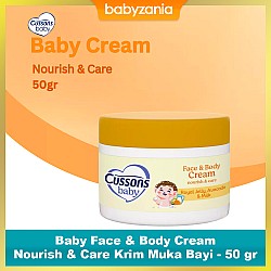 Cussons Baby Face & Body Cream Nourish & Care Krim Muka Bayi - 50 gr