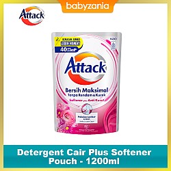 Attack Detergent Cair Plus Softener Pouch - 1200ml