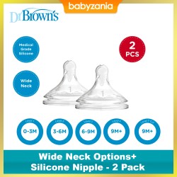 Dr Brown's Wide Neck Options PLUS Silicone Nipple...