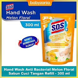 SOS Hand Wash Sabun Cuci Tangan Anti Bacterial Refill 300 ml - Melon Floral