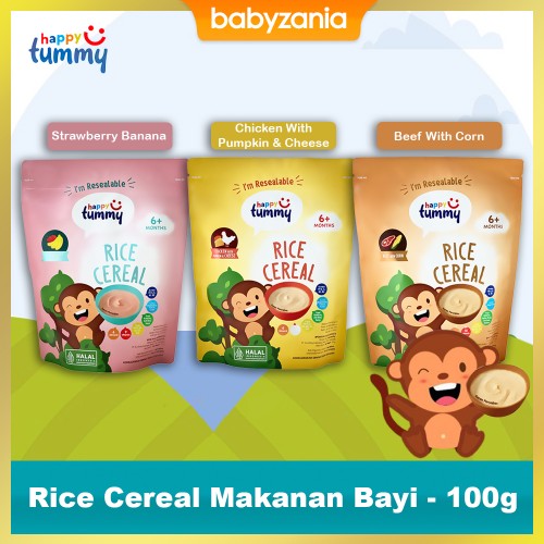 Happy Tummy Rice Cereal Makanan Bayi - 100 gr