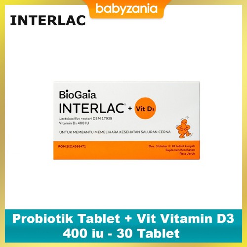 Interlac Tablet + Vit D3 - 30 Tablet