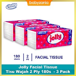 Jolly Facial Tissue Tisu Wajah 2 Ply 180s  - 3...