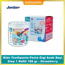 Jordan Kids Toothpaste Pasta Gigi Anak Bayi Step 1 Refill 188 gr - Strawberry