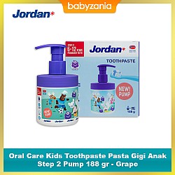 Jordan Oral Care Kids Toothpaste Pasta Gigi Anak Step 2 Pump 188 gr - Grape