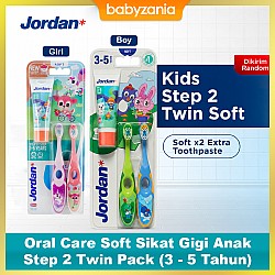 Jordan Oral Care Soft Sikat Gigi Anak Step 2 Twin Pack (3 - 5 Tahun)