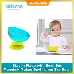 Kidsme Stay in Place with Bowl Set Mangkuk Makan Bayi - Lime Sky Bowl