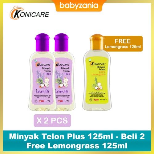 Konicare Minyak Telon Plus 125ml - Beli 2 Free Lemongrass 125ml