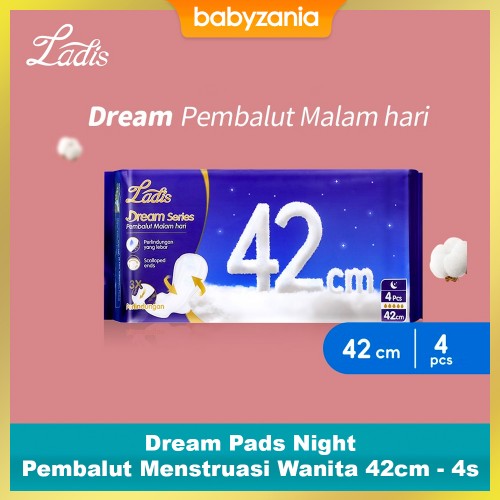 Ladis Dream Pads Night Pembalut Menstruasi Wanita 42cm - 4 S
