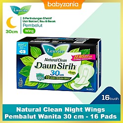 Laurier Natural Clean Daun Sirih Night Wings Pembalut Wanita 30cm 16s