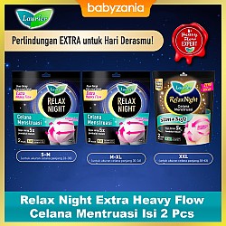 Laurier Relax Night Extra Heavy Flow Celana Mentruasi Isi 2 Pcs