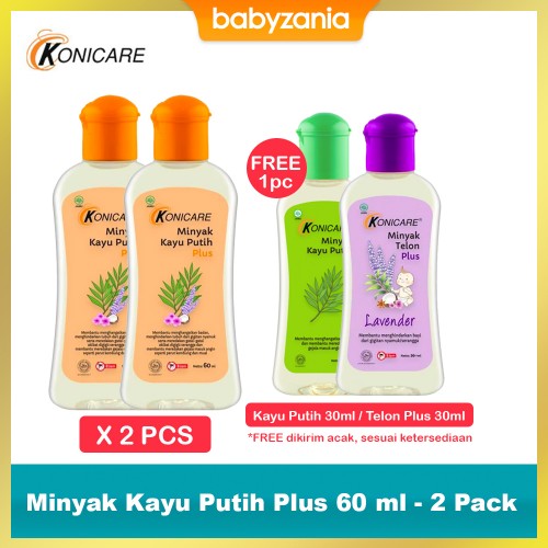 Konicare Minyak Kayu Putih Plus - 60ml - PROMO 2 Pack FREE Minyak Telon Plus 30 ml