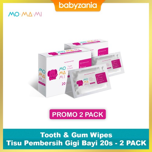 Momami Tooth & Gum Wipes Tisu Pembersih Gigi Bayi 20s - 2 PACK